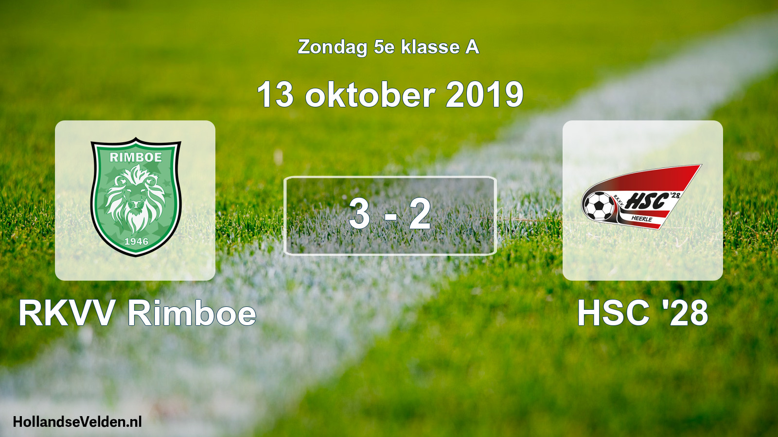 Total number of matches played: RKVV Rimboe - HSC '28 3 - 2 (13 October 2019)