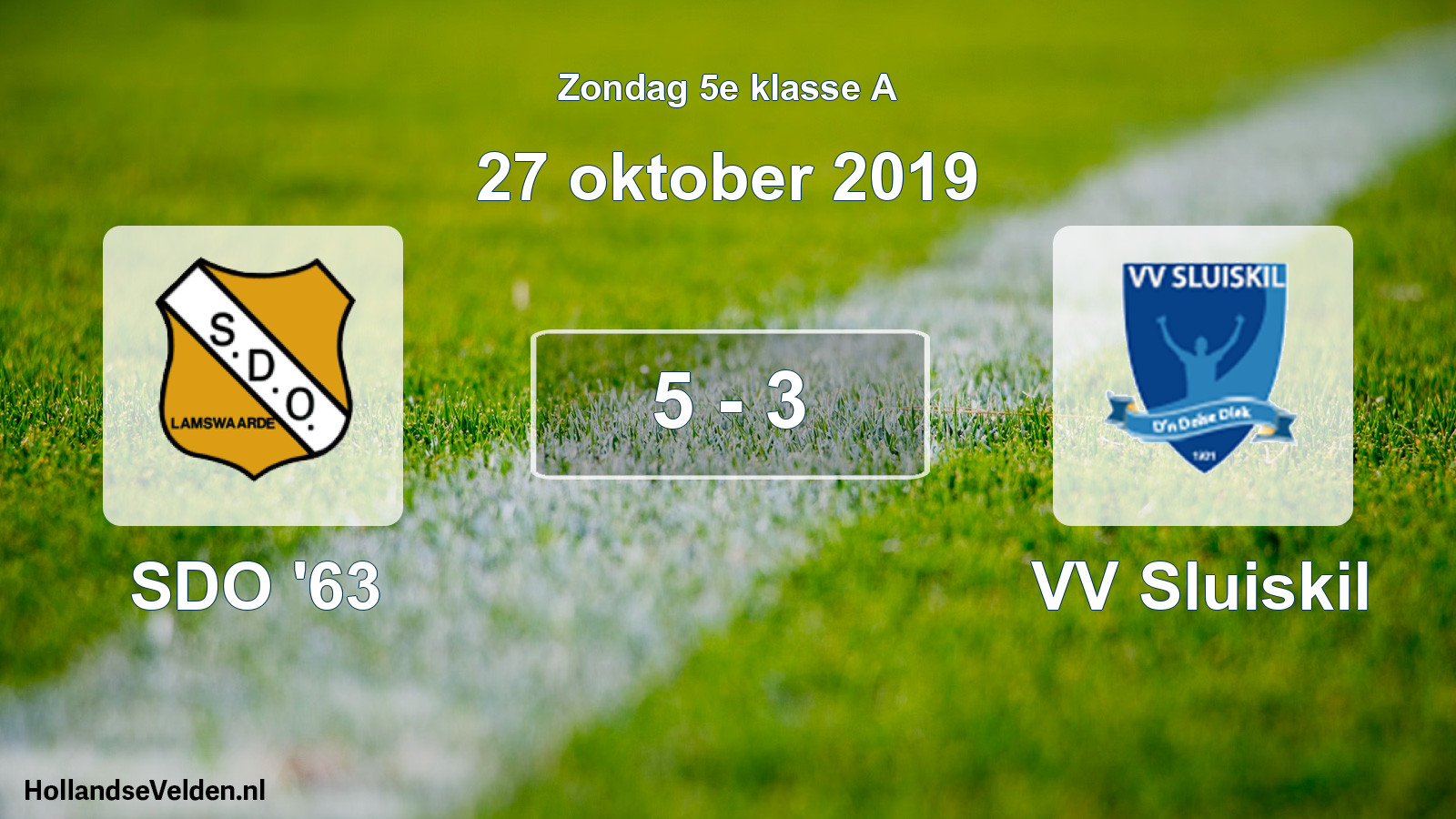 Total number of matches played: SDO '63 - VV Sluiskil 5 - 3 (27 October 2019)