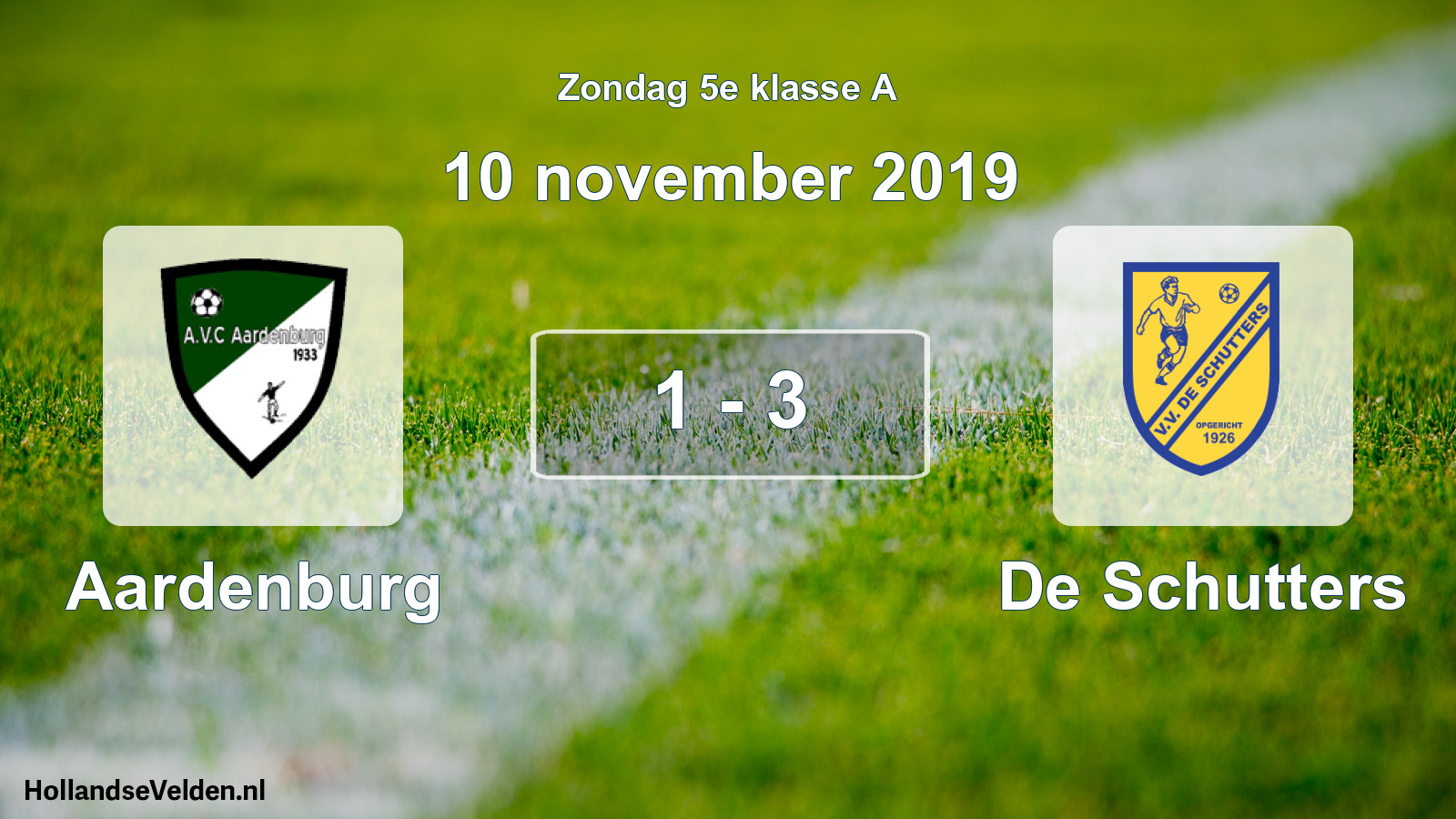 Total number of matches played: Aardenburg - De Schutters 1 - 3 (10 November 2019)
