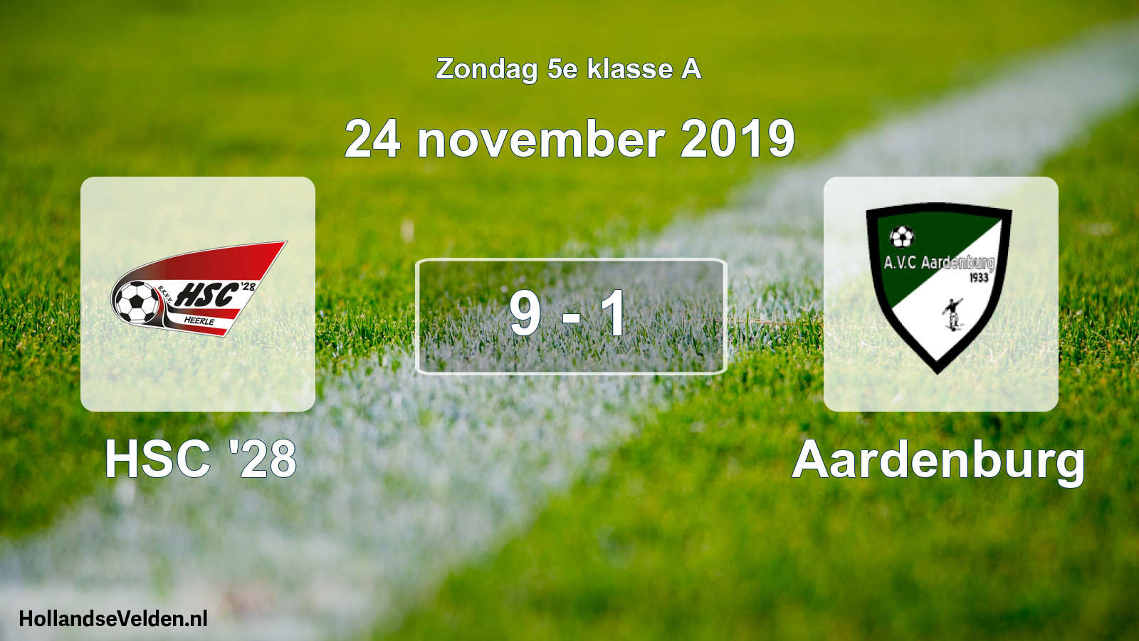 Total number of matches played: HSC '28 - Aardenburg 9 - 1 (24 November 2019)