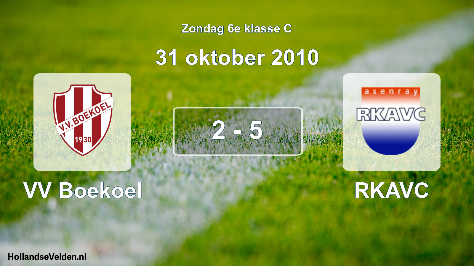 Total number of matches played: VV Boekoel - RKAVC 2 - 5 (31 October 2010)