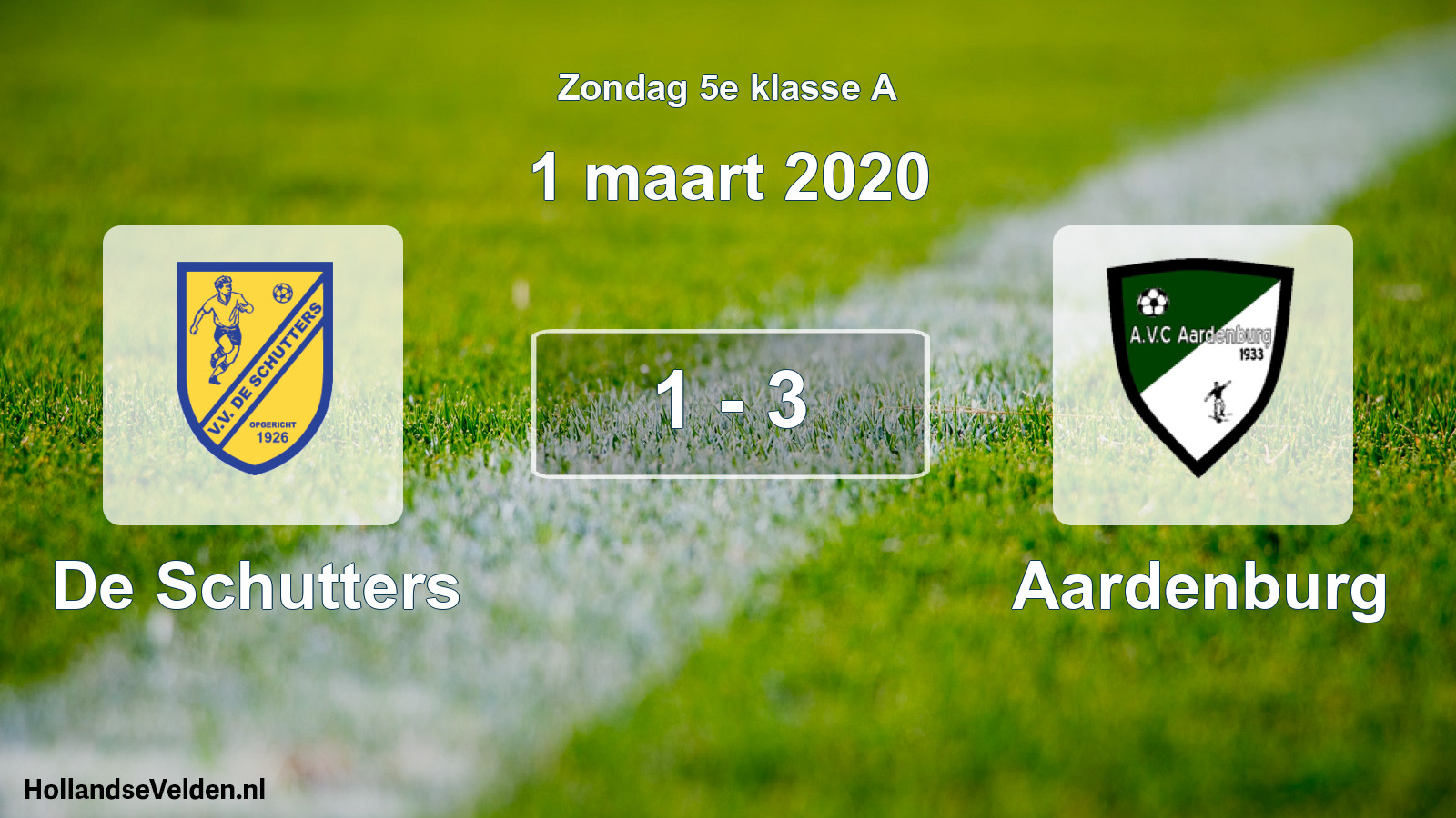 Total number of matches played: De Schutters - Aardenburg 1 - 3 (1 March 2020)