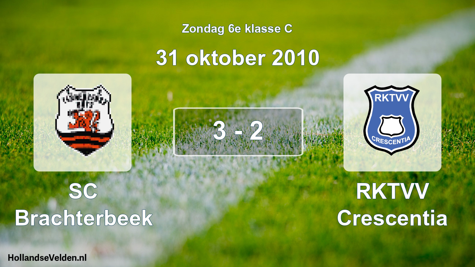Total number of matches played: SC Brachterbeek - RKTVV Crescentia 3 - 2 (31 October 2010)