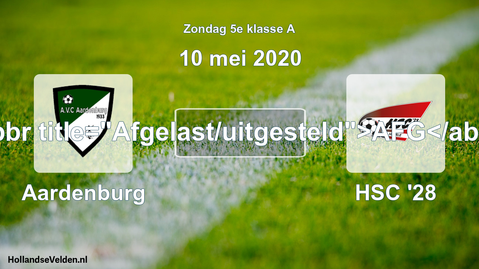 Scheduled Match: Aardenburg - HSC '28 (10 May 2020)