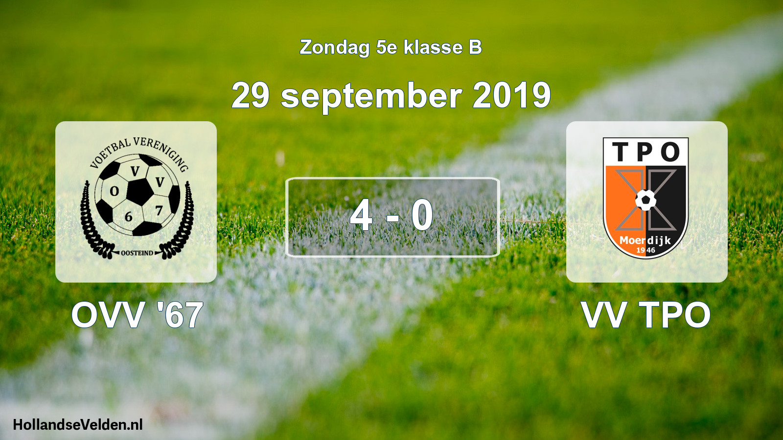 Total number of matches played: OVV '67 - VV TPO 4 - 0 (29 September 2019)