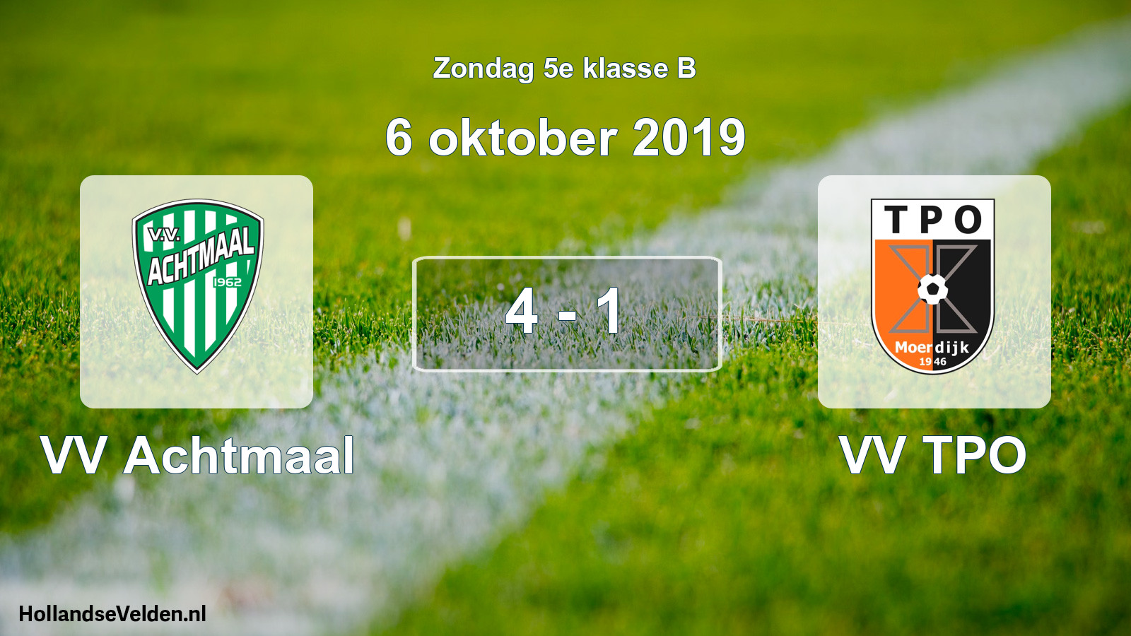 Total number of matches played: VV Achtmaal - VV TPO 4 - 1 (6 October 2019)