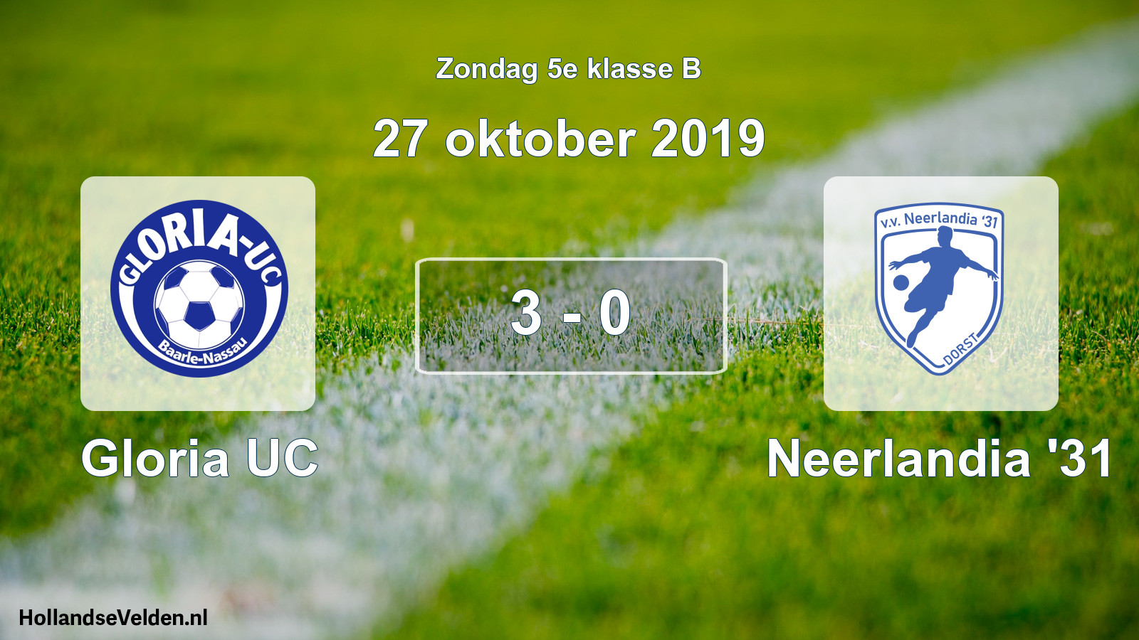 Total number of matches played: Gloria UC - Neerlandia '31 3 - 0 (27 October 2019)