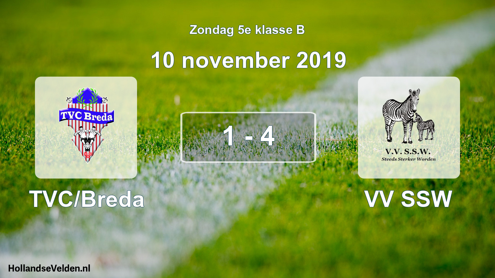 Total number of matches played: TVC/Breda - VV SSW 1 - 4 (10 November 2019)