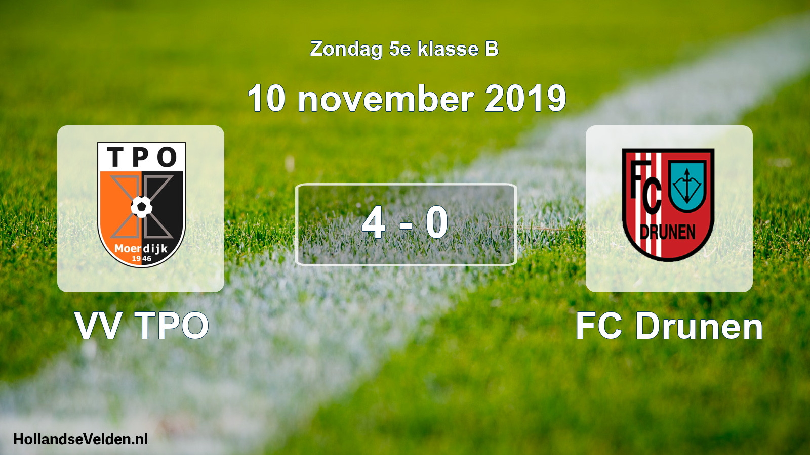 Total number of matches played: VV TPO - FC Drunen 4 - 0 (10 November 2019)