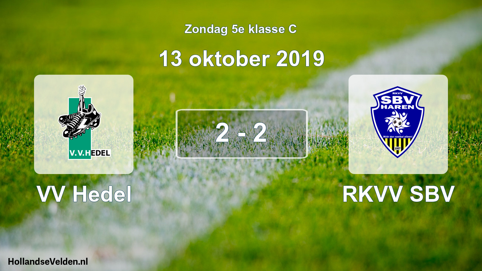 Total number of matches played: VV Hedel - RKVV SBV 2 - 2 (13 October 2019)