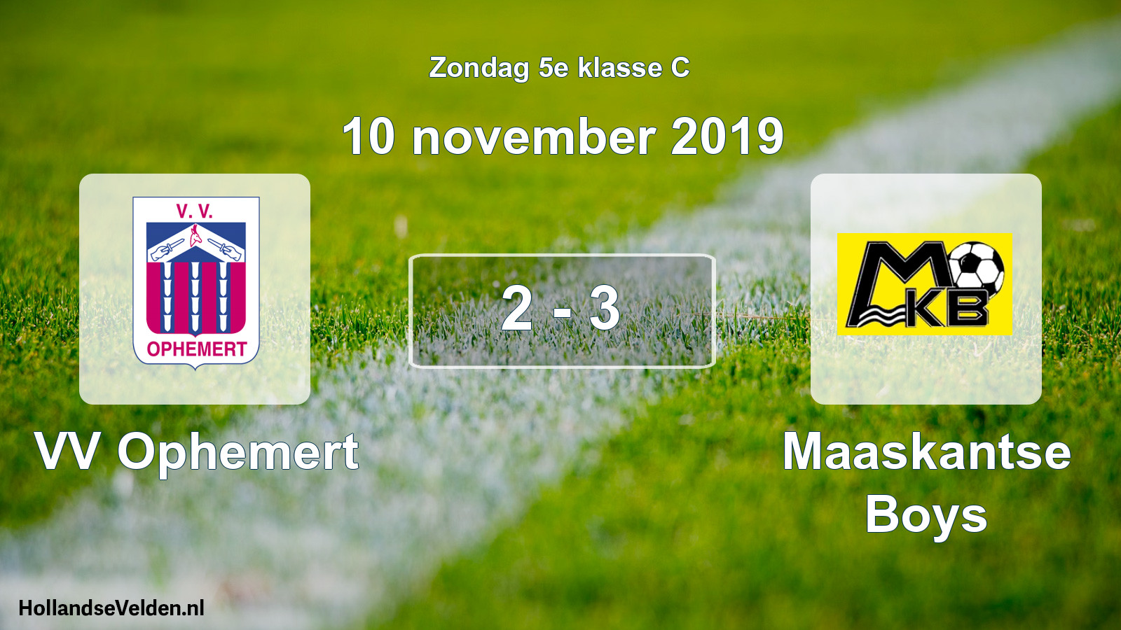 Total number of matches played: VV Ophemert - Maaskantse Boys 2 - 3 (10 November 2019)