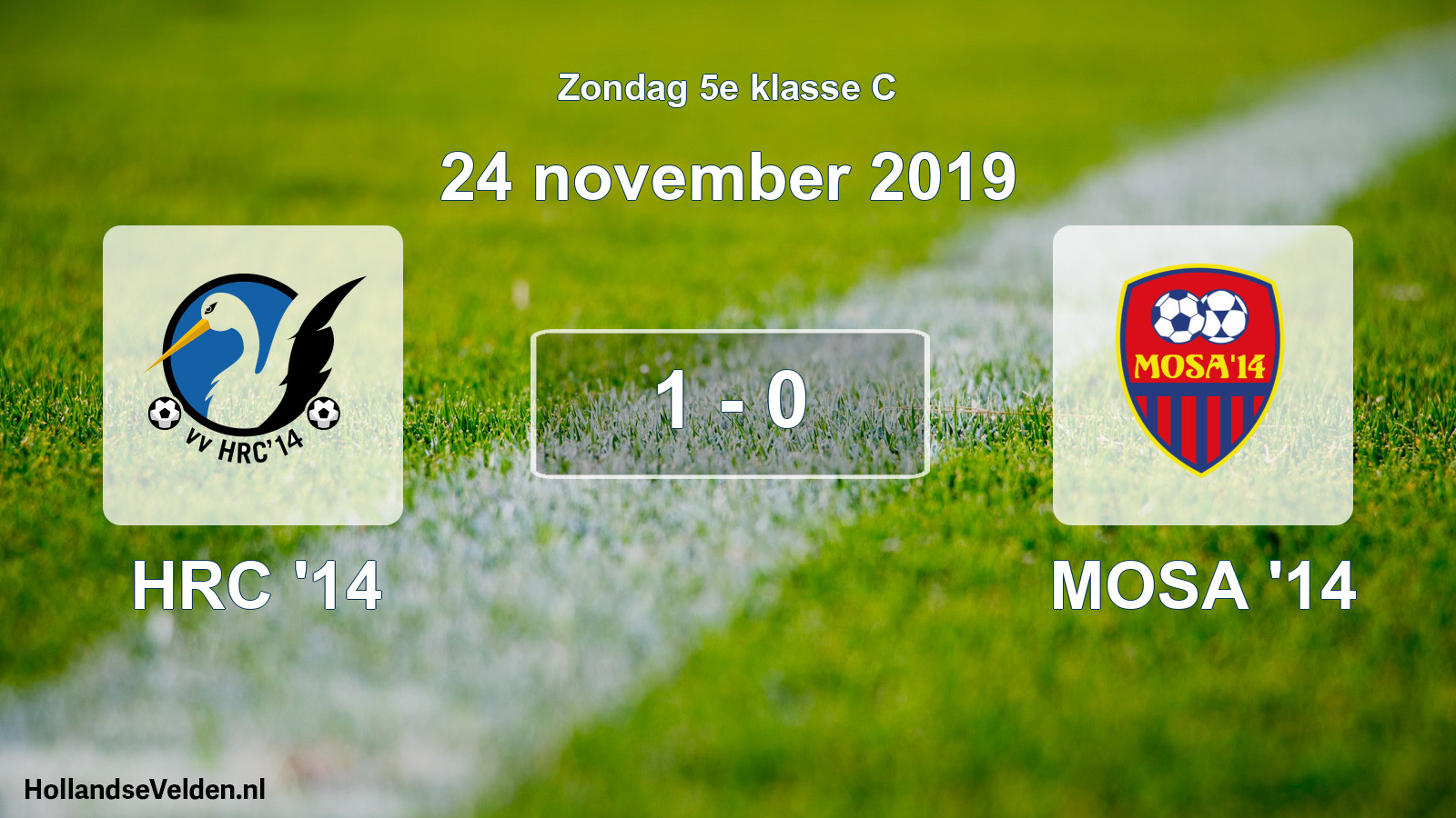 Total number of matches played: HRC '14 - MOSA '14 1 - 0 (24 November 2019)