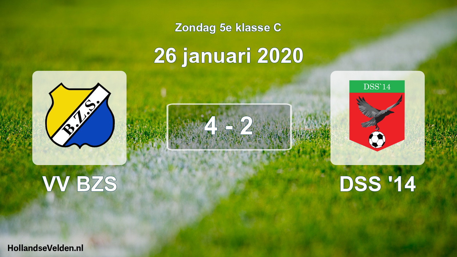 Total number of matches played: VV BZS - DSS '14 4 - 2 (26 January 2020)