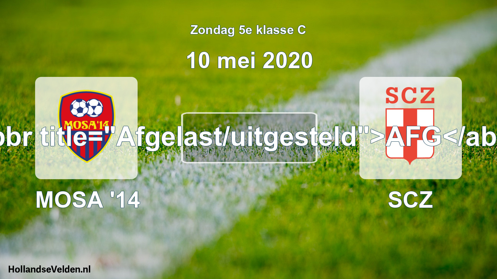 Scheduled Match: MOSA '14 - SCZ (10 May 2020)