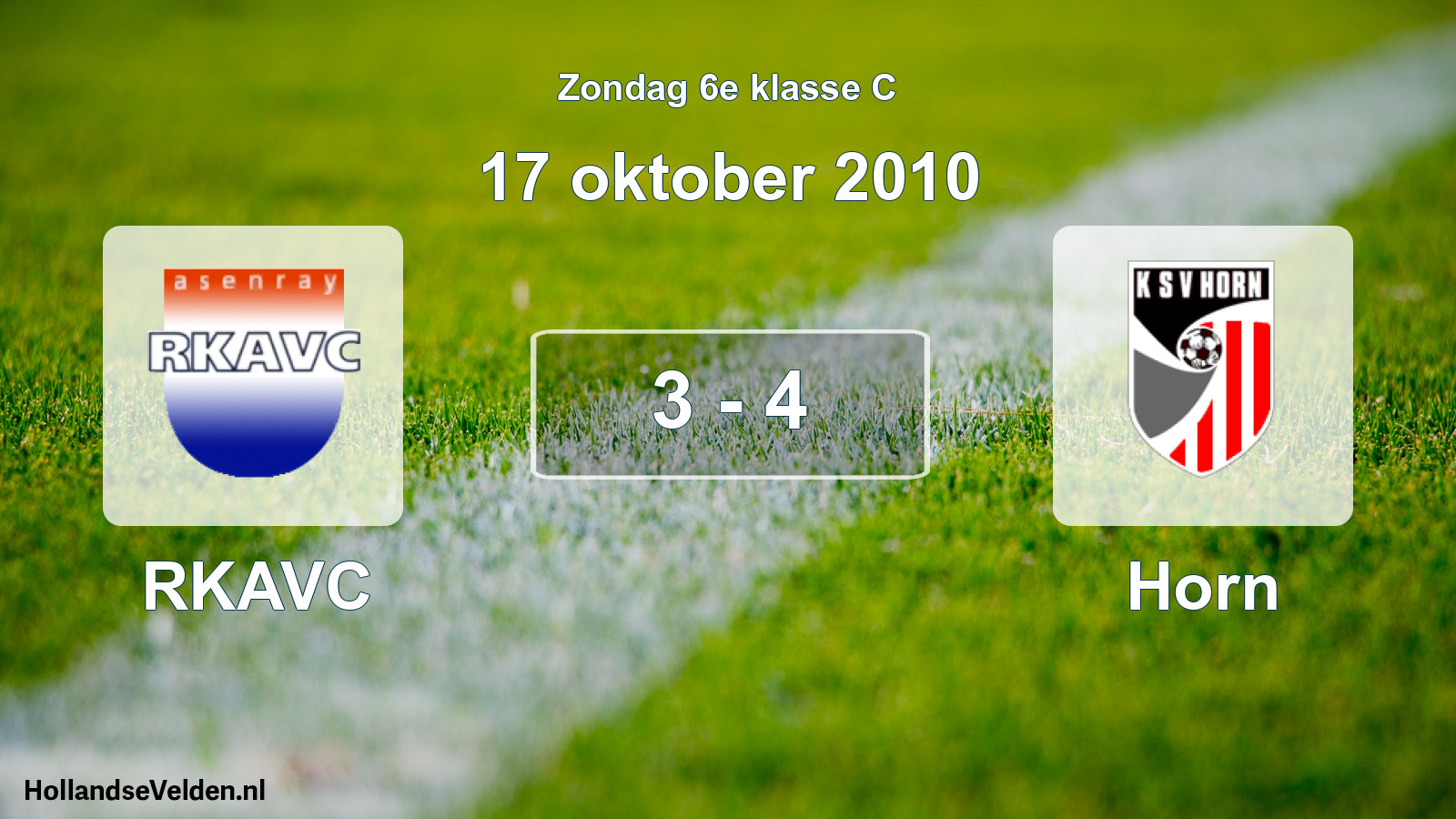Total number of matches played: RKAVC - Horn 3 - 4 (17 October 2010)