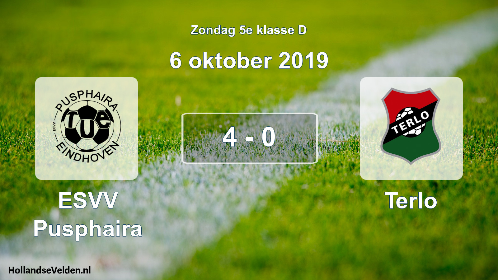Total number of matches played: ESVV Pusphaira - Terlo 4 - 0 (6 October 2019)
