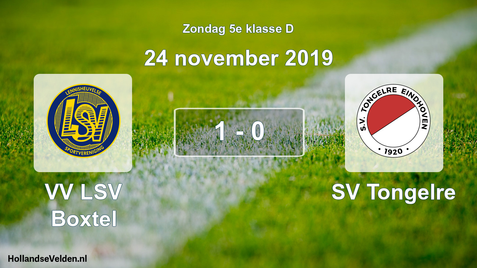 Total number of matches played: VV LSV Boxtel - SV Tongelre 1 - 0 (24 November 2019)