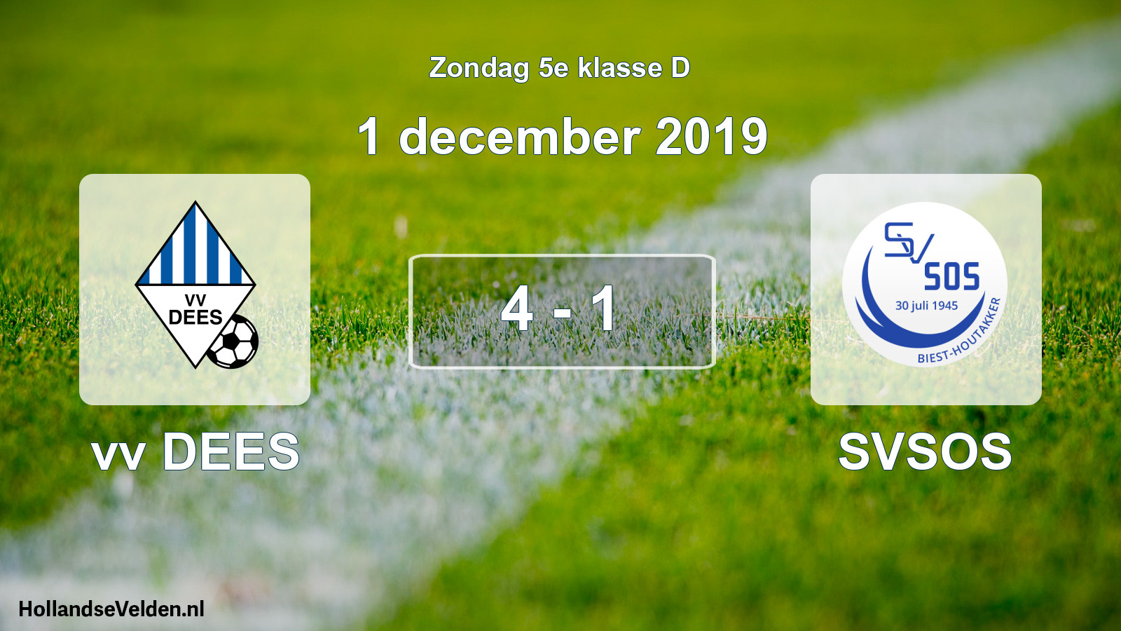 Total number of matches played: vv DEES - SVSOS 4 - 1 (1 December 2019)