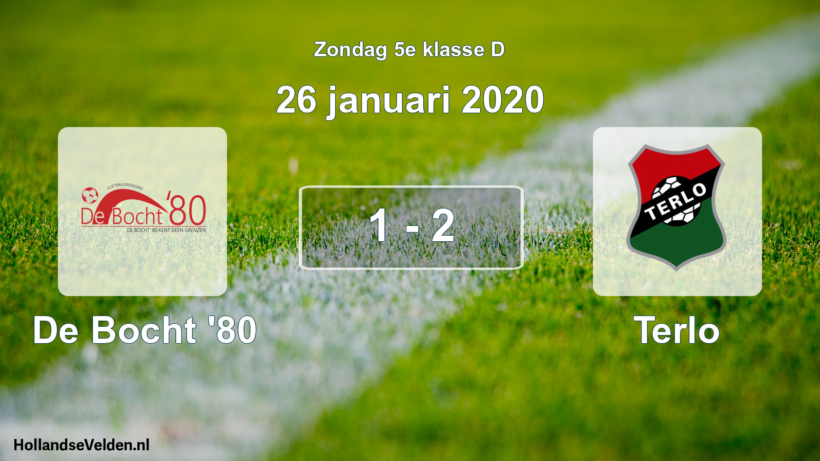 Total number of matches played: De Bocht '80 - Terlo 1 - 2 (26 January 2020)