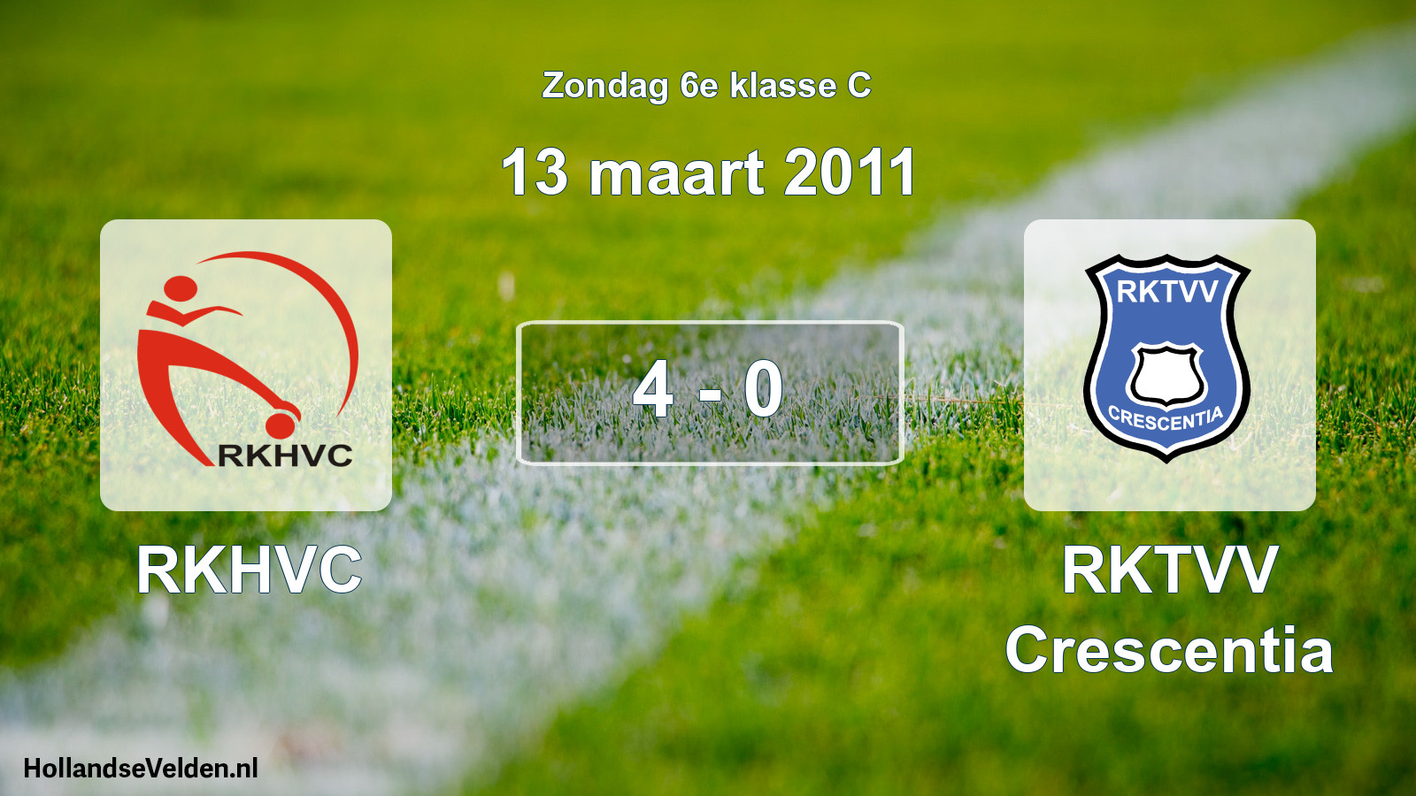Total number of matches played: RKHVC - RKTVV Crescentia 4 - 0 (13 March 2011)