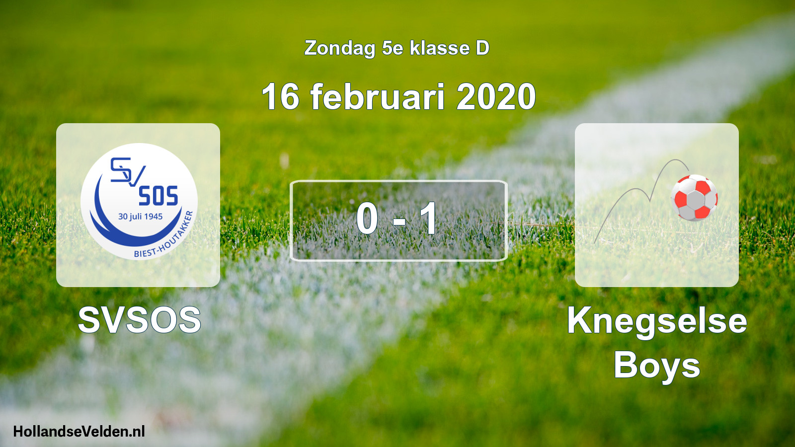 Total number of matches played: SVSOS - Knegselse Boys 0 - 1 (16 February 2020)