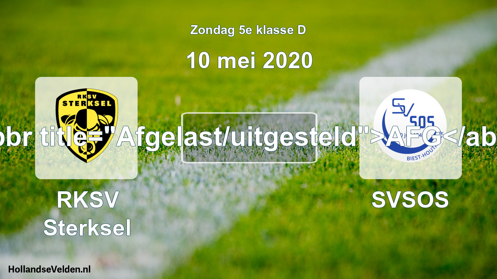 Scheduled Match: RKSV Sterksel - SVSOS (10 May 2020)