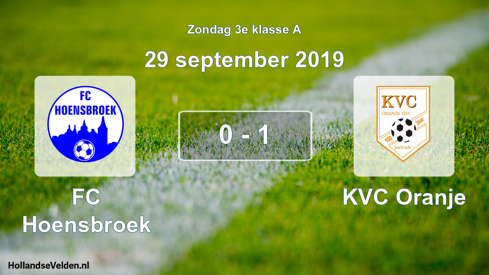 Total number of matches played: FC Hoensbroek - KVC Oranje 0 - 1 (29 September 2019)