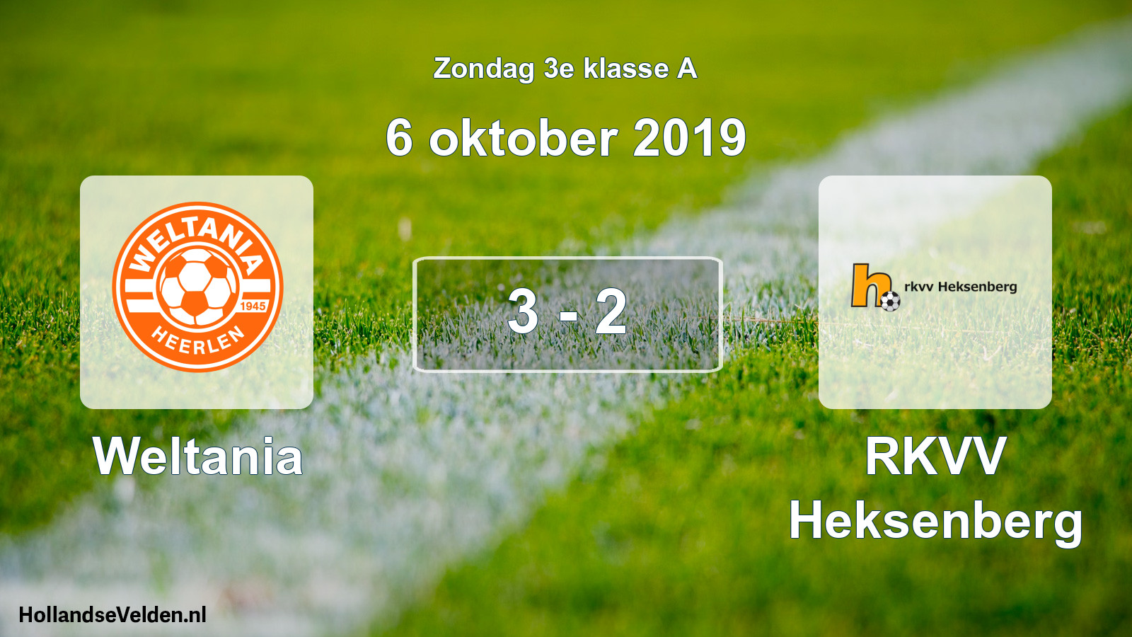Total number of matches played: Weltania - RKVV Heksenberg 3 - 2 (6 October 2019)