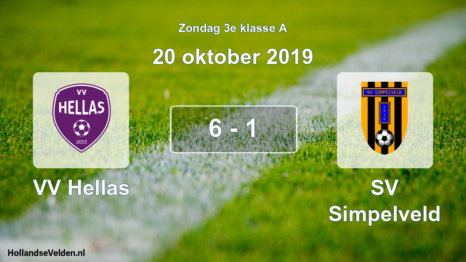 Total number of matches played: VV Hellas - SV Simpelveld 6 - 1 (20 October 2019)