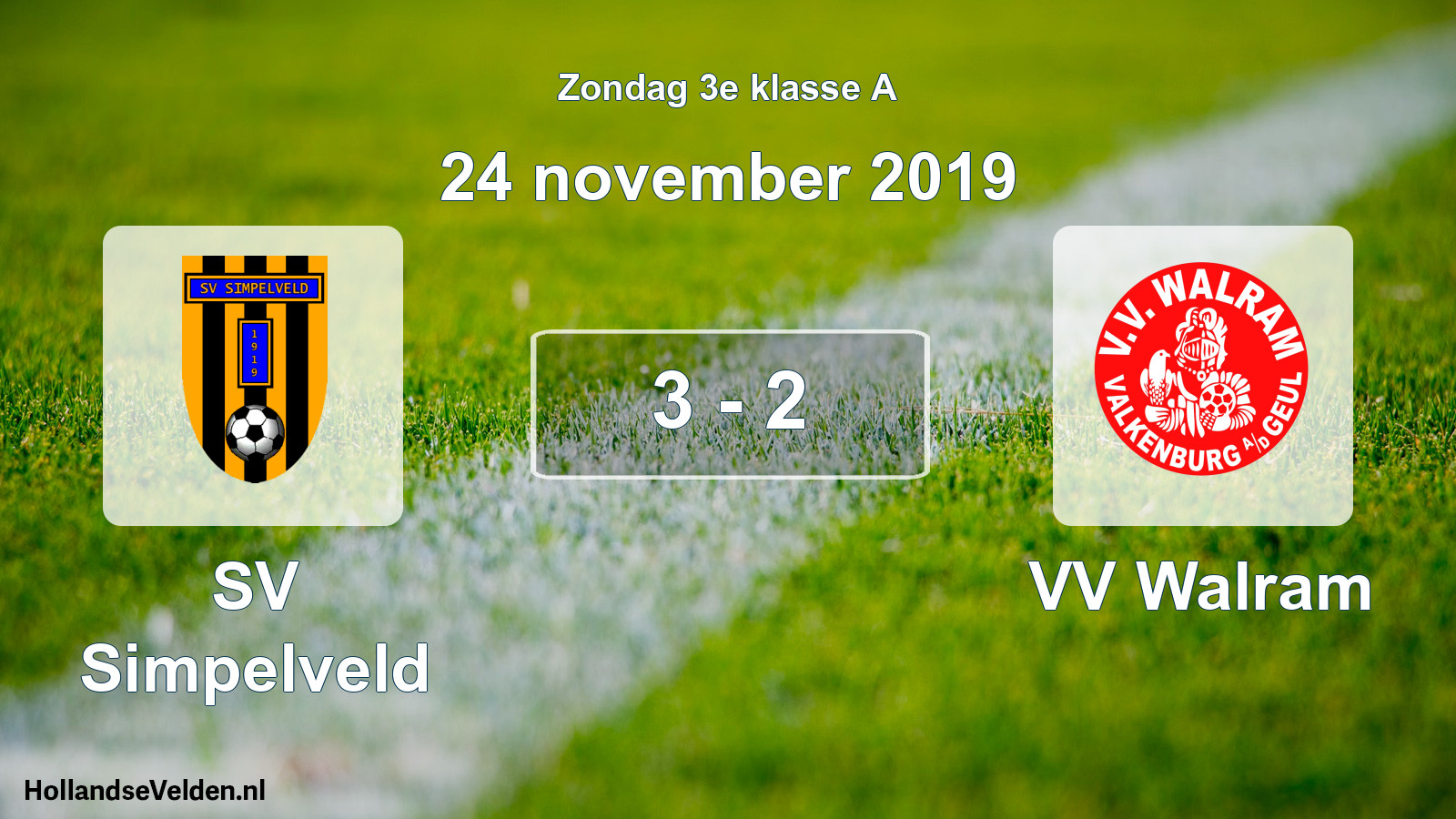 Total number of matches played: SV Simpelveld - VV Walram 3 - 2 (24 November 2019)