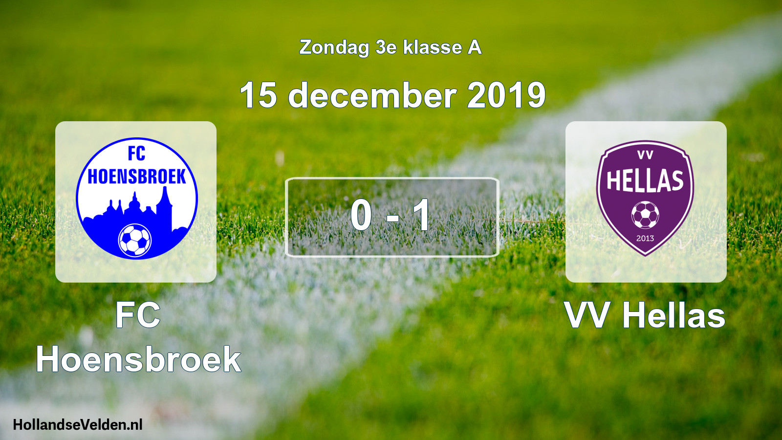 Total number of matches played: FC Hoensbroek - VV Hellas 0 - 1 (15 December 2019)