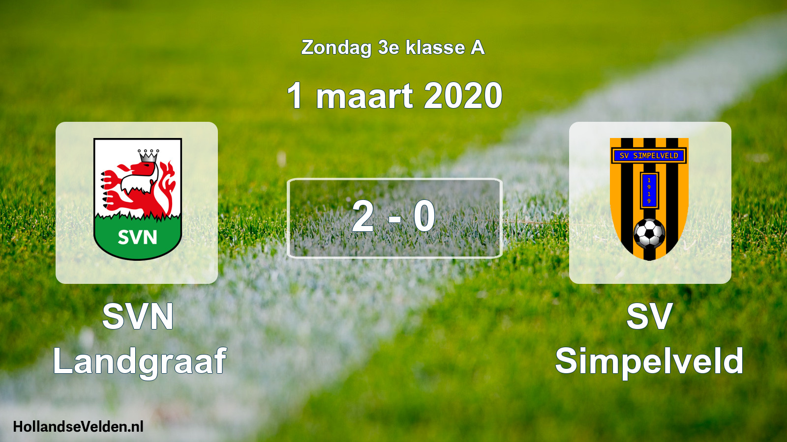 Total number of matches played: SVN Landgraaf - SV Simpelveld 2 - 0 (1 March 2020)