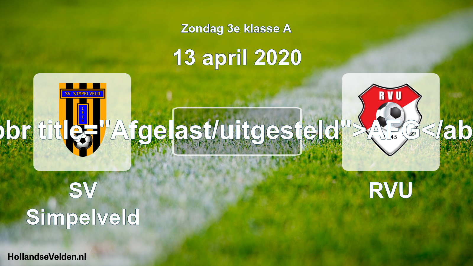 Scheduled Match: SV Simpelveld - RVU (13 April 2020)