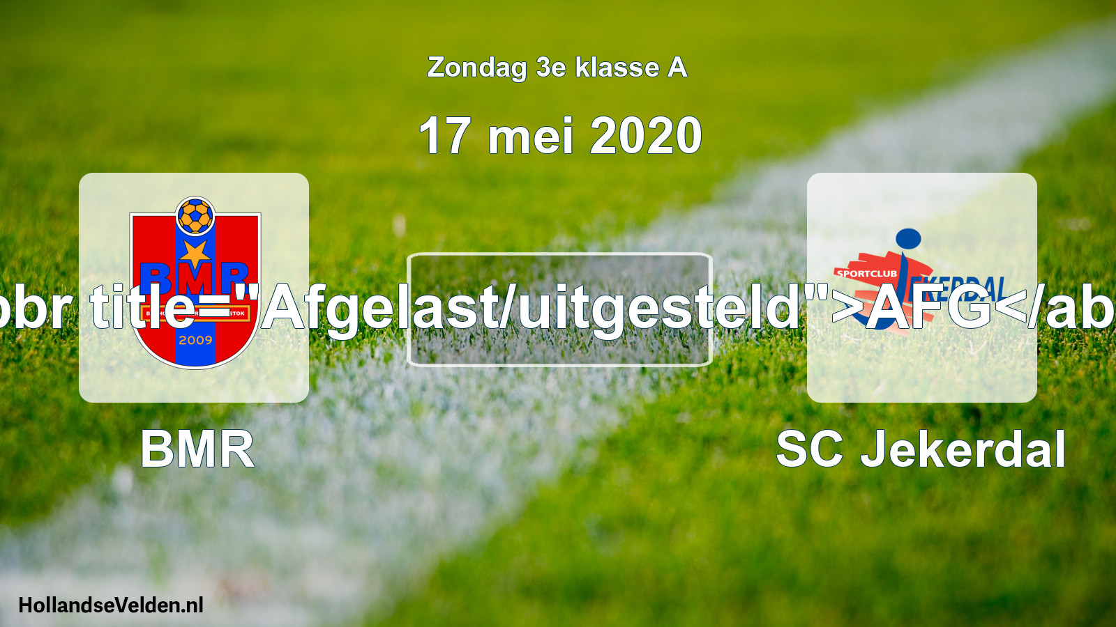 Scheduled Match: BMR - SC Jekerdal (17 May 2020)
