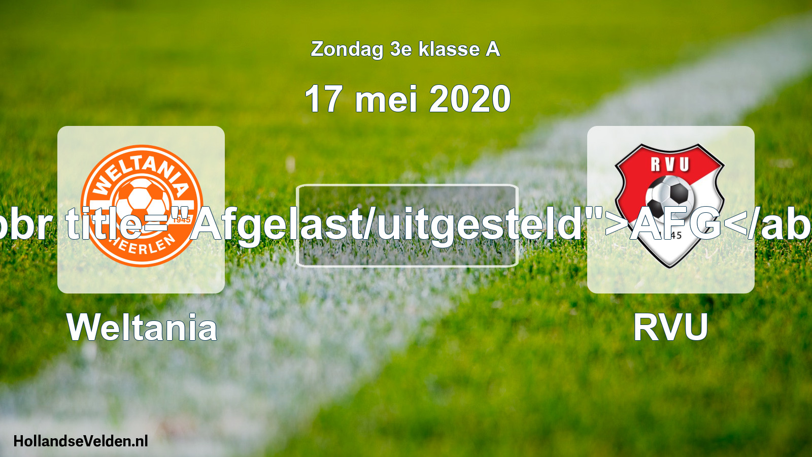 Scheduled Match: Weltania - RVU (17 May 2020)