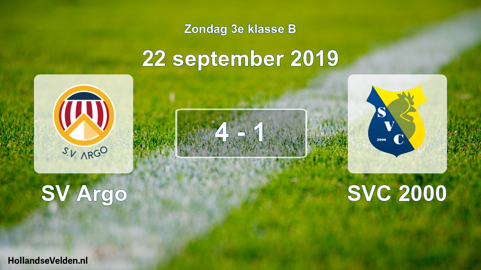 Total number of matches played: SV Argo - SVC 2000 4 - 1 (22 September 2019)