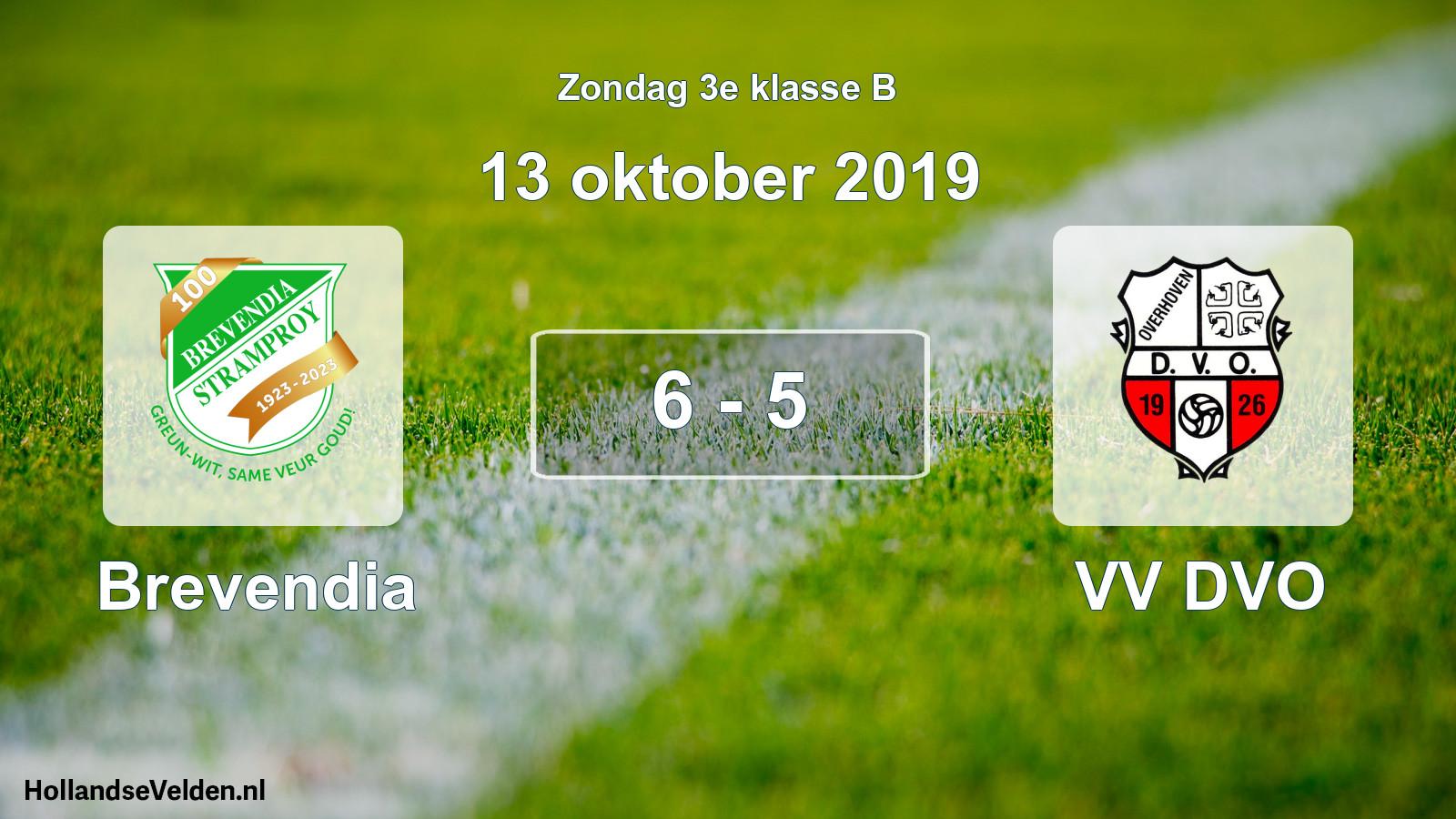 Total number of matches played: Brevendia - VV DVO 6 - 5 (13 October 2019)