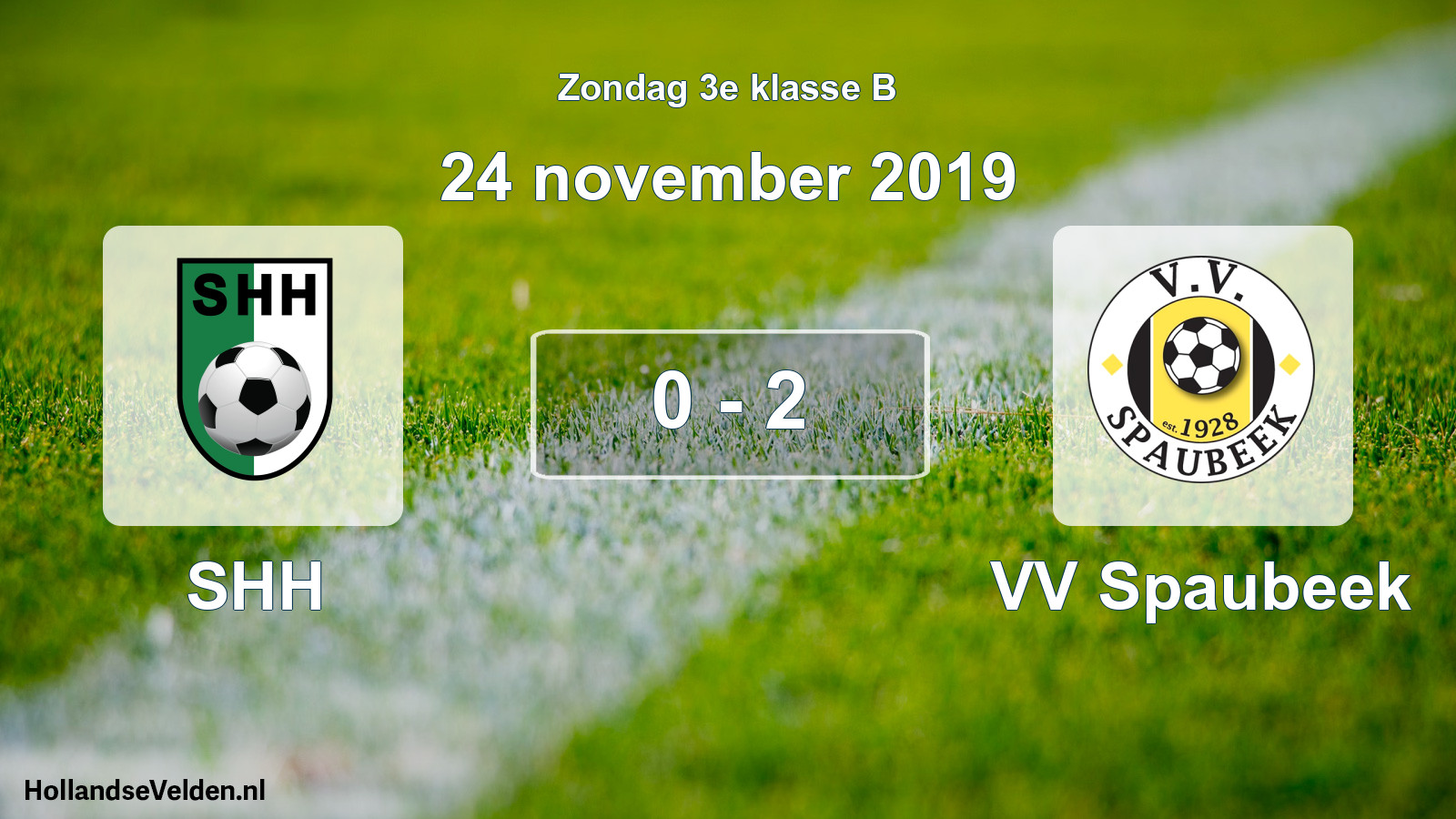 Total number of matches played: SHH - VV Spaubeek 0 - 2 (24 November 2019)