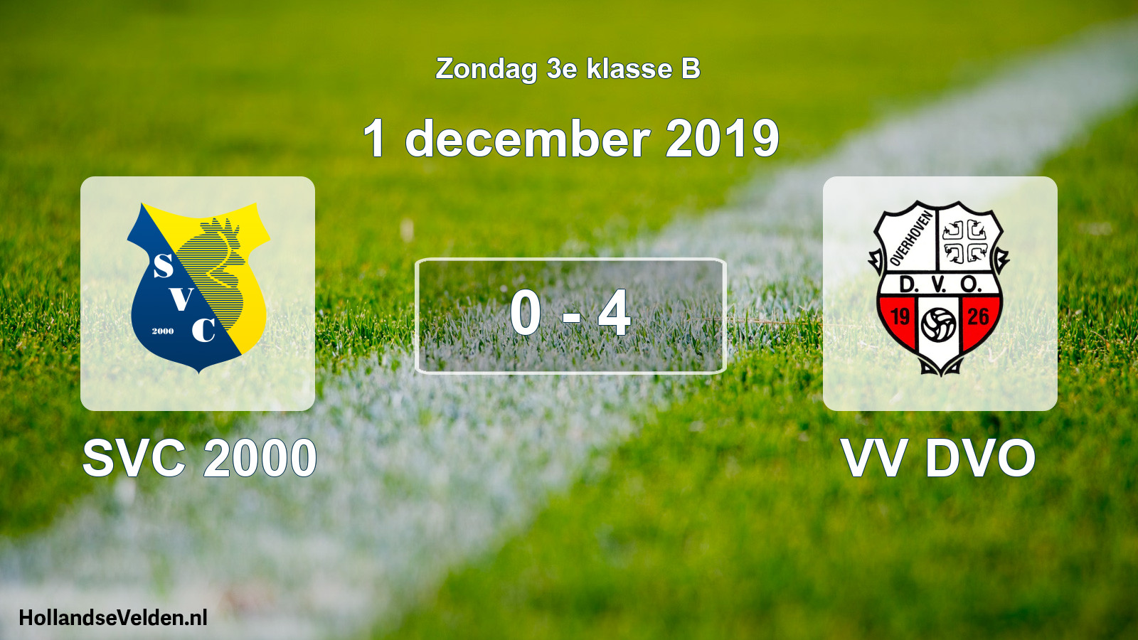 Total number of matches played: SVC 2000 - VV DVO 0 - 4 (1 December 2019)