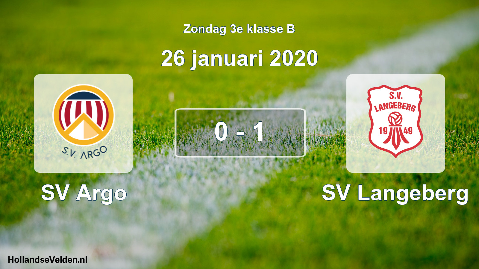 Total number of matches played: SV Argo - SV Langeberg 0 - 1 (26 January 2020)