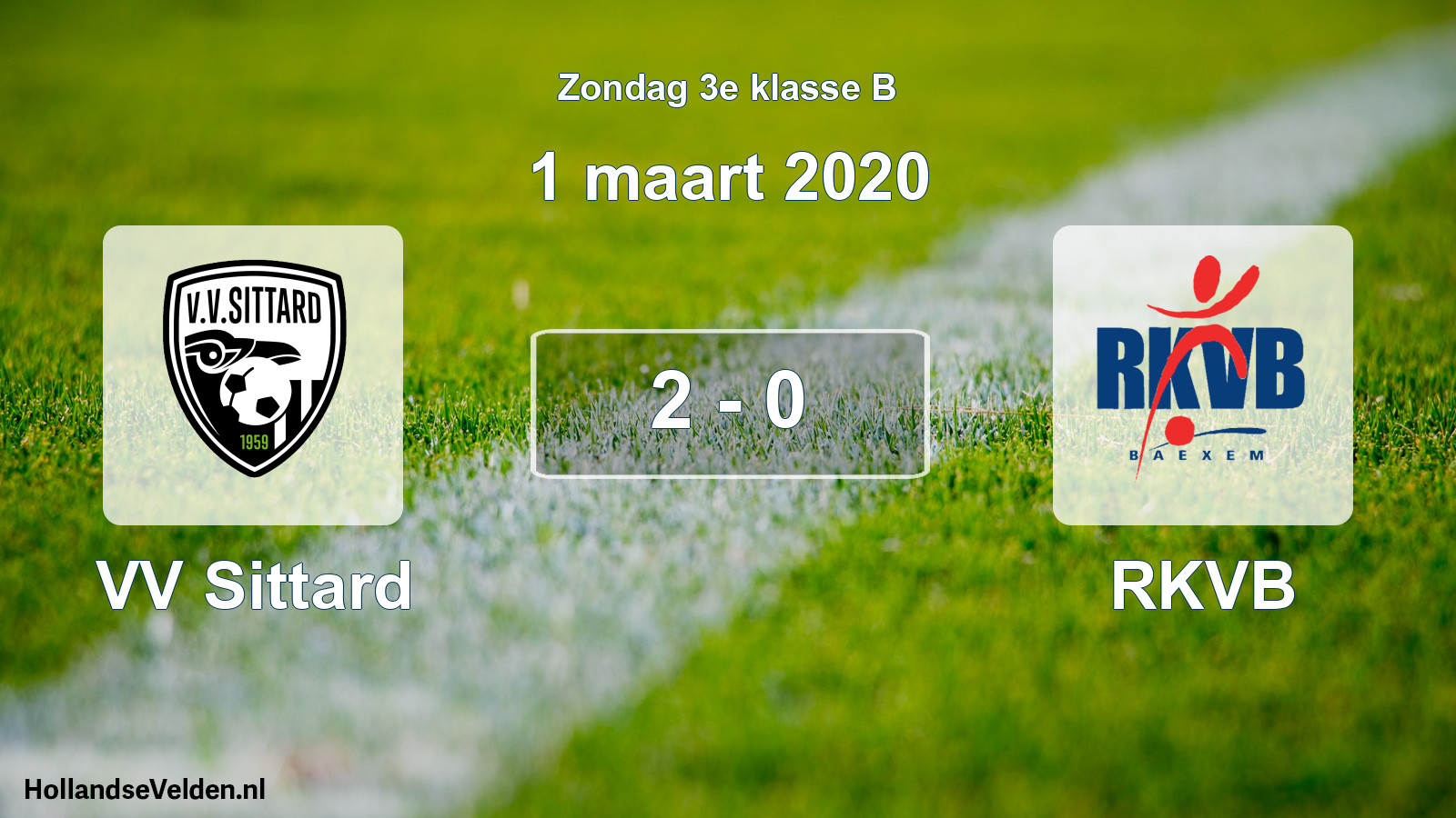 Total number of matches played: VV Sittard - RKVB 2 - 0 (1 March 2020)
