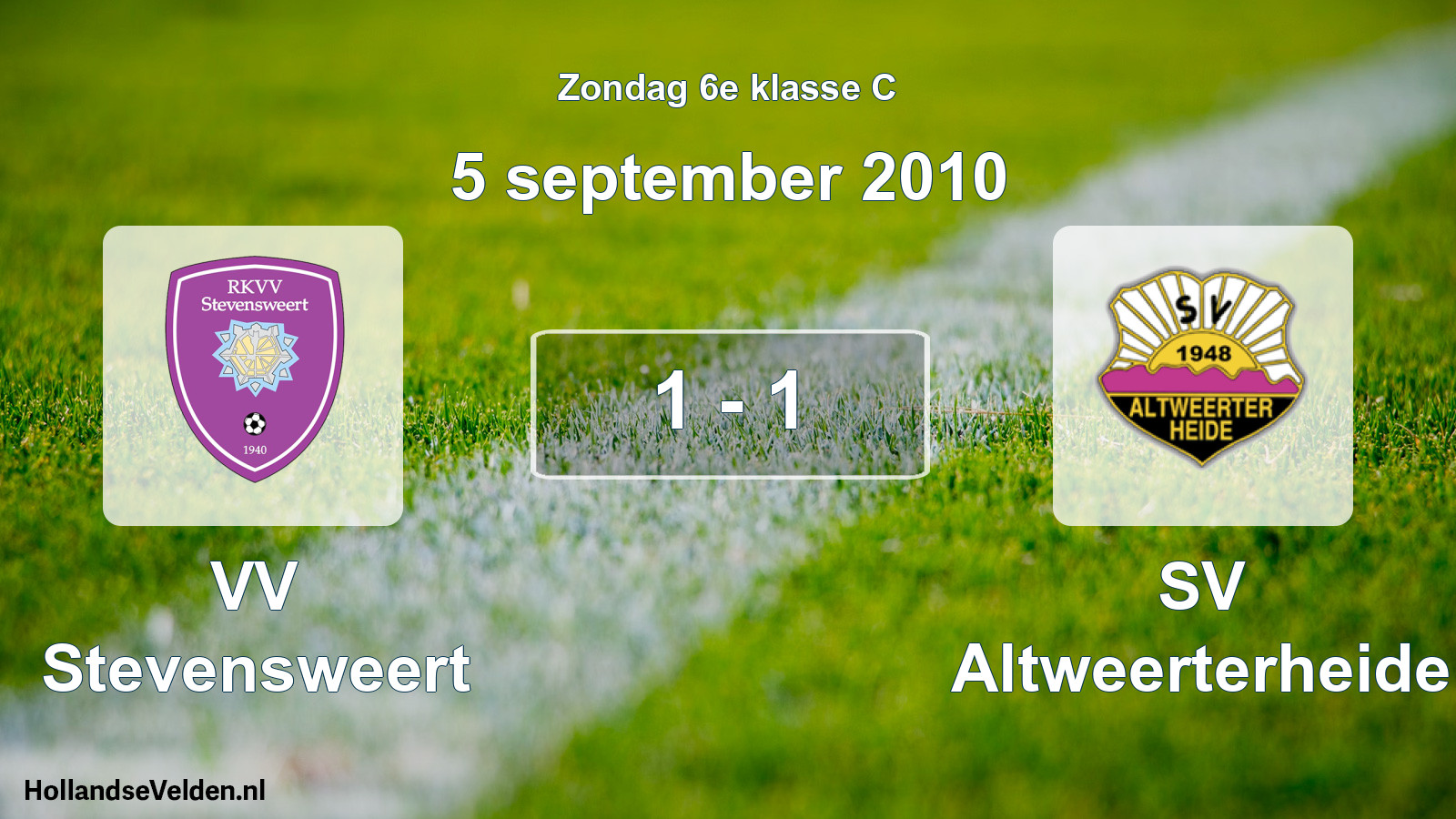 Total number of matches played: VV Stevensweert - SV Altweerterheide 1 - 1 (5 September 2010)