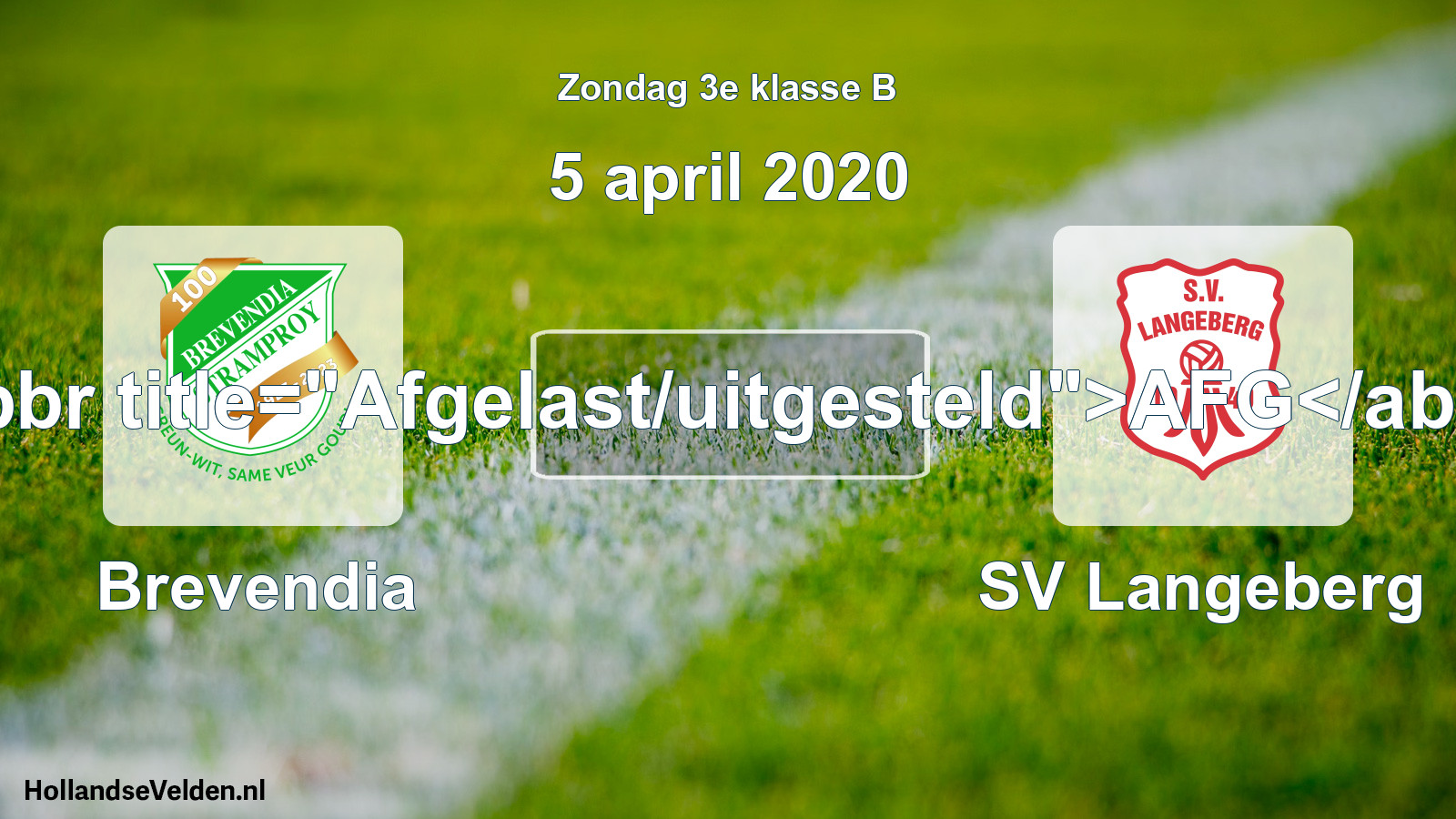 Scheduled Match: Brevendia - SV Langeberg (5 April 2020)