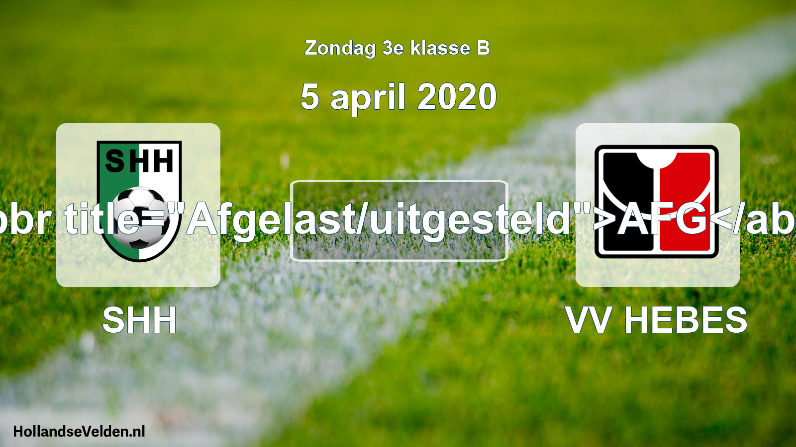 Scheduled Match: SHH - VV HEBES (5 April 2020)