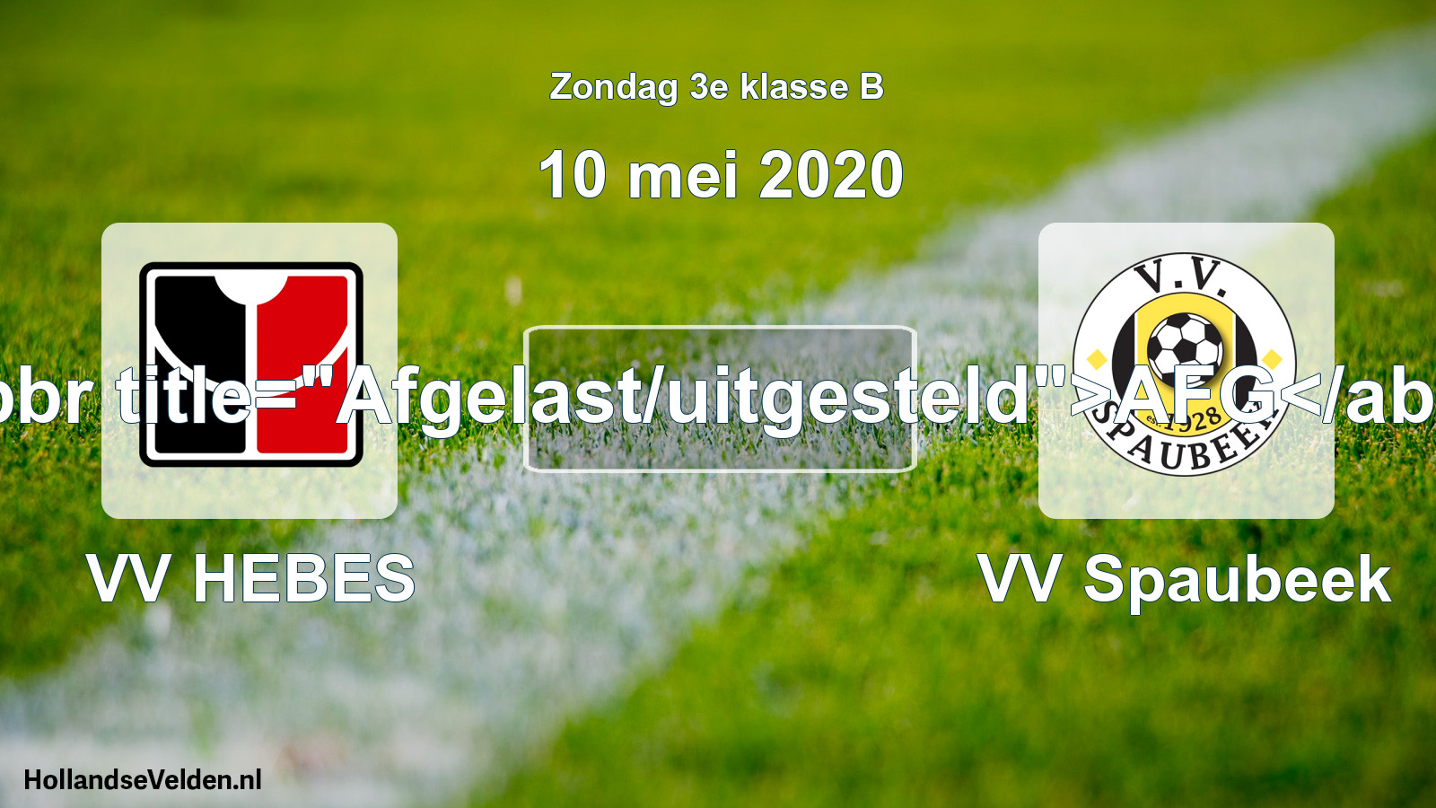 Scheduled Match: VV HEBES - VV Spaubeek (10 May 2020)