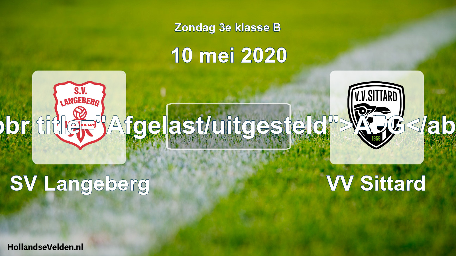 Scheduled Match: SV Langeberg - VV Sittard (10 May 2020)