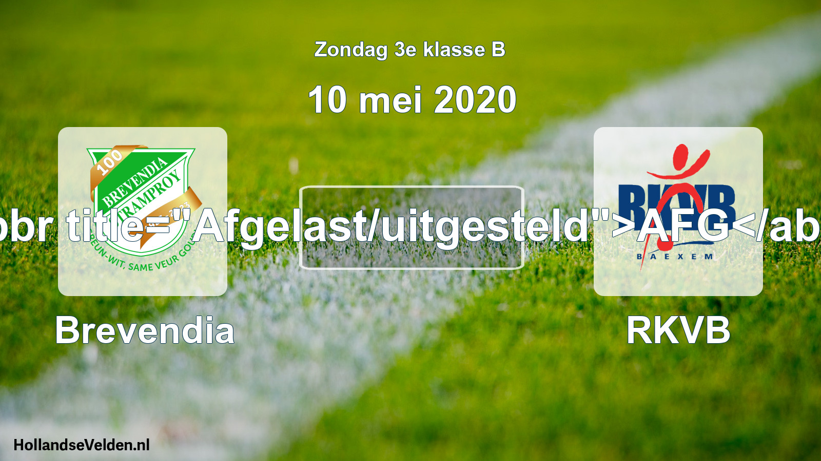 Scheduled Match: Brevendia - RKVB (10 May 2020)