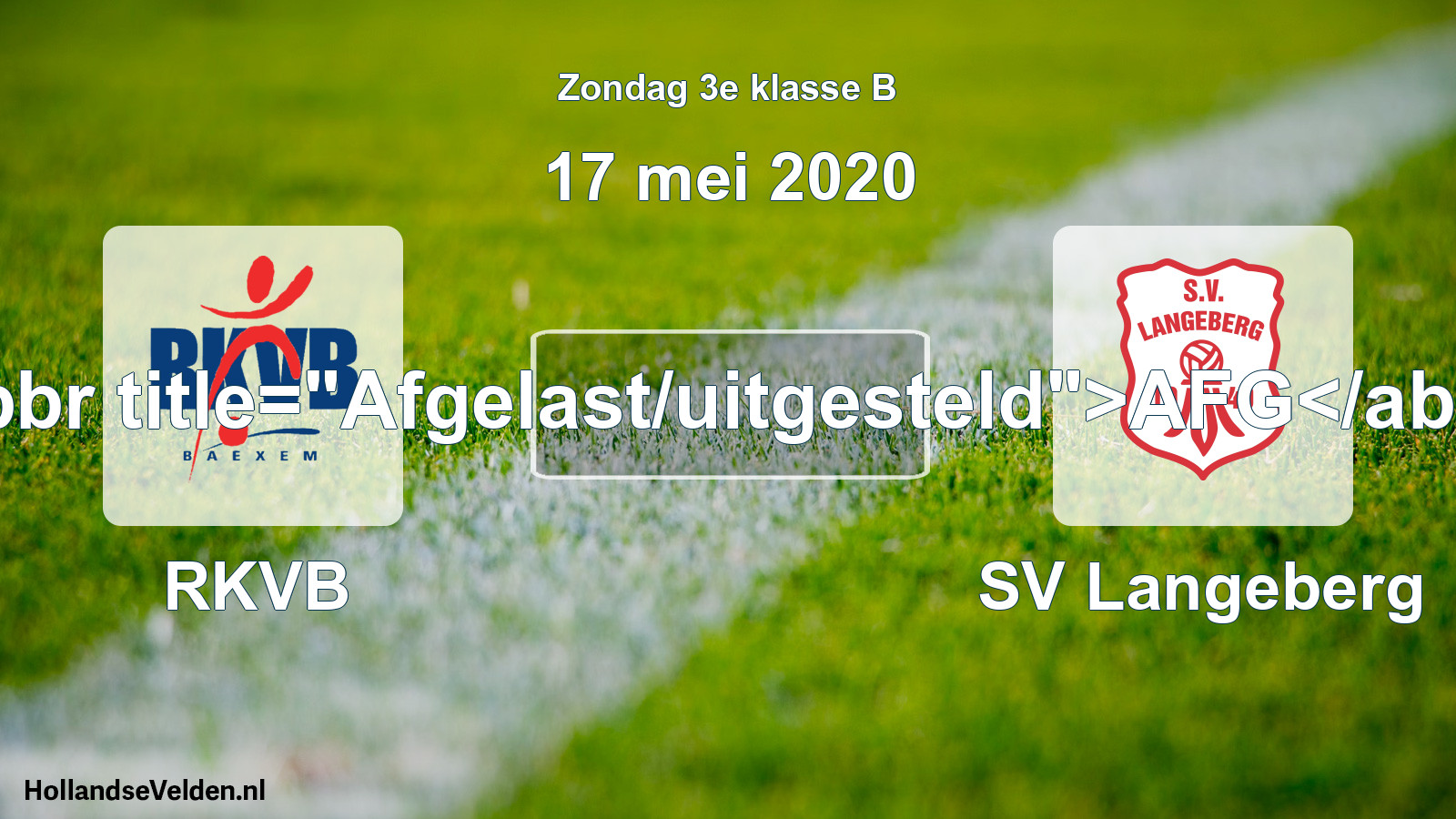 Scheduled Match: RKVB - SV Langeberg (17 May 2020)