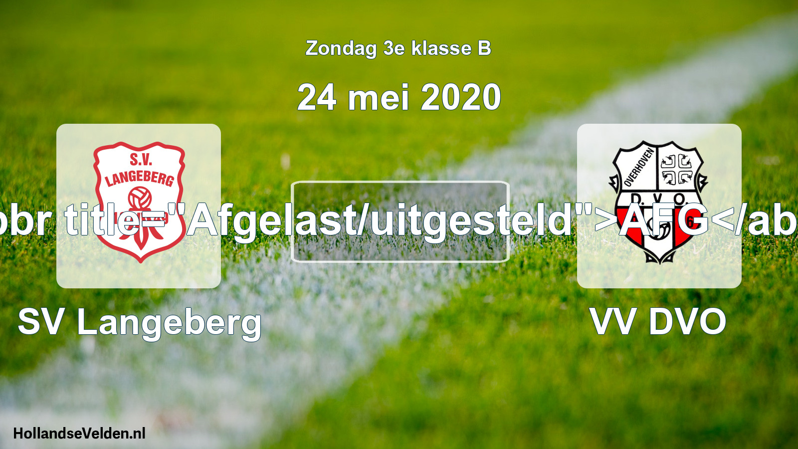 Scheduled Match: SV Langeberg - VV DVO (24 May 2020)