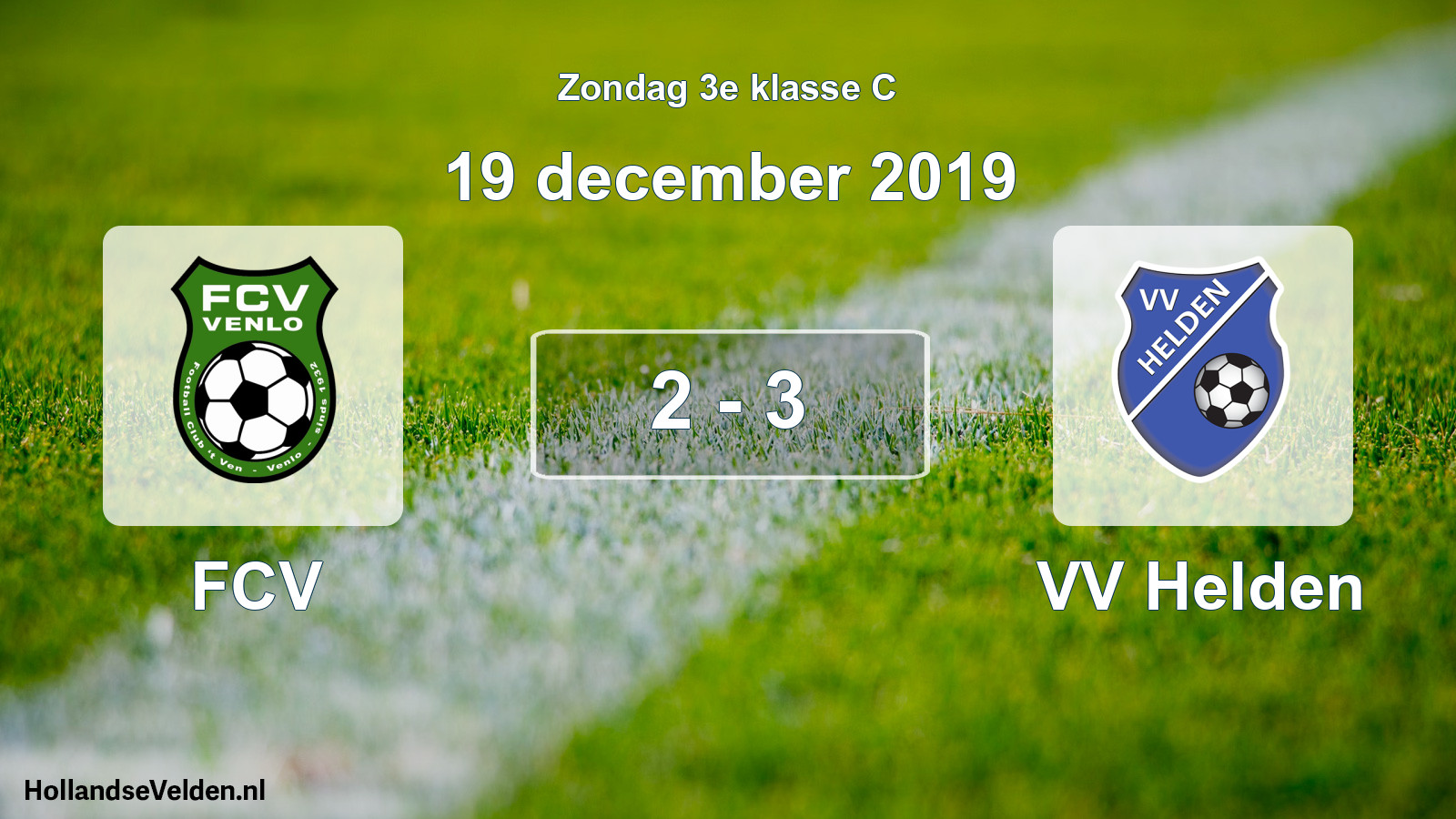 Total number of matches played: FCV - VV Helden 2 - 3 (19 December 2019)